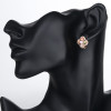 Pendientes Huggie chapados en oro de 18 quilates con diseño de flor de circonita cúbica, joyería para mujer al por mayor