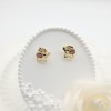 Pendientes de animales chapados en oro de 18 quilates con circonita cúbica y bonito elefante, joyería para mujer al por mayor