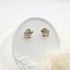 Pendientes de animales chapados en oro de 18 quilates con circonita cúbica y bonito elefante, joyería para mujer al por mayor