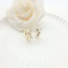 Pendientes de botón chapados en oro de 18 quilates con incrustaciones de hojas y plantas, joyería para mujer, venta directa de fábrica