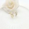 Stud Earrings 18K Gold Plated Leaf Plants Inlay Cubic Zircon Women's Jewelry Factory Direct Sales