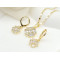 Flower Pendant Earring Jewelry Set 18k Gold-plated Inlaid Cubic Zirconia Factory Direct Sales