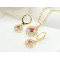 Flower Pendant Earring Jewelry Set 18k Gold-plated Inlaid Cubic Zirconia Factory Direct Sales