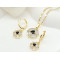 Flower Pendant Earring Jewelry Set 18k Gold-plated Inlaid Cubic Zirconia Factory Direct Sales
