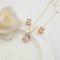 Butterfly Stud Earring Jewelry Sets 18K Gold-Plated Square Aaa Zircon Exquisite Women's Jewelry Wholesaler