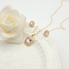 Square Stud Earring Jewelry Sets Geometry Design 18K Gold-Plated Aaa Zircon Women's Jewelry Factory Direct Sales