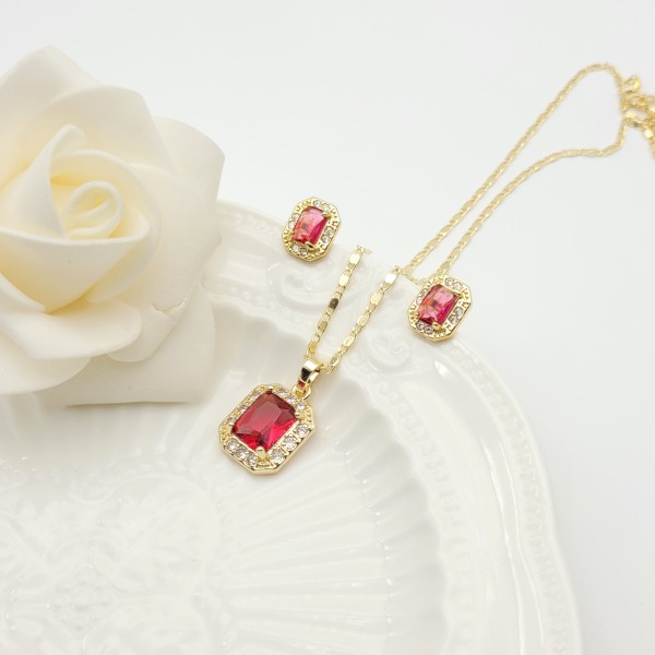 Conjuntos de joyas con aretes cuadrados y diseño geométrico, chapado en oro de 18 quilates, circonita AAA, joyería para mujer, venta directa de fábrica