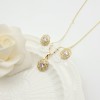 Elliptical Stud Earring Jewelry Sets Geometry Classic Design 18K Gold-Plated Aaa Zircon Women's Jewelry Wholesaler