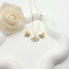 Religion Stud Earring Jewelry Sets Evil Eye Design 18K Gold-Plated Aaa Zircon Women's Jewelry Wholesaler