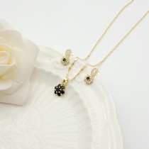 Flower Stud Earring Jewelry Sets Exquisite Petals Design 18K Gold-Plated Aaa Zircon Women's Jewelry Factory Direct Sales