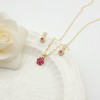 Flower Stud Earring Jewelry Sets Exquisite Petals Design 18K Gold-Plated Aaa Zircon Women's Jewelry Factory Direct Sales