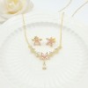Flower Stud Earring Jewelry Sets Small Delicate Petals Design 18K Gold-Plated Aaa Zircon Women's Jewelry Factory Direct Sales