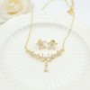 Flower Stud Earring Jewelry Sets Small Delicate Petals Design 18K Gold-Plated Aaa Zircon Women's Jewelry Factory Direct Sales