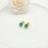 Monozircon Stud Earring Classic Design Elliptical Independent AAA Zircon 18K Gold-Plated Women's Jewelry Factory Direct Sales
