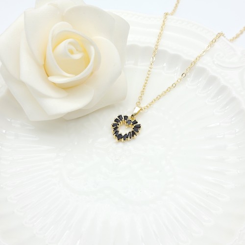 Heart-shaped Pendant Necklaces Wholesale Hollow Design AAA Zircon 18K Gold-Plated Women's Jewelry Factory Direct Sales