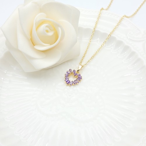 Heart-shaped Pendant Necklaces Wholesale Hollow Design AAA Zircon 18K Gold-Plated Women's Jewelry Factory Direct Sales