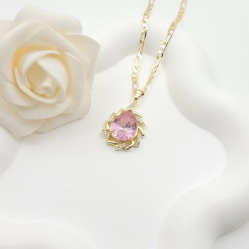 Classic Collection Pendant Necklaces Wholesale Water Droplet Design AAA Zircon 18K Gold-Plated Women's Jewelry Factory Direct Sales