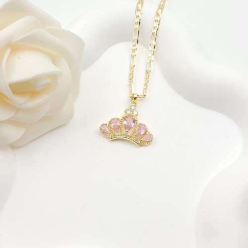 Classic Collection Pendant Necklaces Wholesale Crown Design AAA Zircon 18K Gold-Plated Women's Jewelry Factory Direct Sales