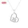 925 Silver Necklace  Heart Single Layer With AAA Cubic Zirconia  Wholesale