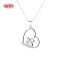 925 Silver Necklace  Heart Single Layer With AAA Cubic Zirconia  Wholesale