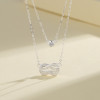 Necklace 925 Silver Double Layer With Hollow  Infinite Symbol AAA Cubic Zirconia  Wholesale