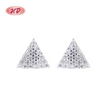 Pendientes de plata 925 al por mayor con diseño geométrico triangular