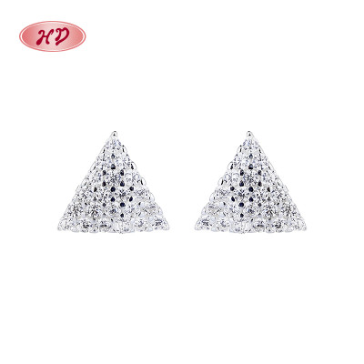 Pendientes de plata 925 al por mayor con diseño geométrico triangular