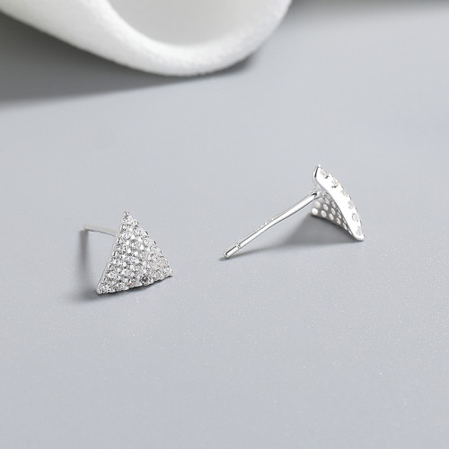 Wholesale 925 silver earrings triangular geometric design