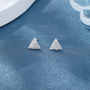 Pendientes de plata 925 al por mayor con diseño geométrico triangular