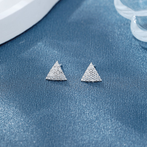 Wholesale 925 silver earrings triangular geometric design