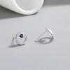 Pendientes de botón para mujer en plata de ley 925 con geometría circular y circonitas cúbicas