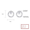Pendientes de botón para mujer en plata de ley 925 con geometría circular blanca y circonita cúbica