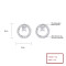 925 Sterling Silver Women's Stud Earrings White Circular geometry Cubic Zirconia