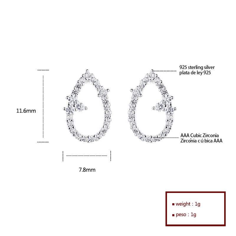 925 Sterling Silver Cubic Zirconia Stud Earrings