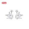 Venta al por mayor de pendientes de plata de ley 925 para mujer con diseño de cisne