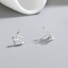 Venta al por mayor de pendientes de plata de ley 925 para mujer con diseño de cisne