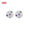 Venta al por mayor de pendientes de plata de ley 925 para mujer con diseño de planta de margaritas