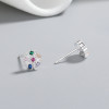 Venta al por mayor de pendientes de plata de ley 925 para mujer con diseño de planta de margaritas