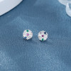 Venta al por mayor de pendientes de plata de ley 925 para mujer con diseño de planta de margaritas