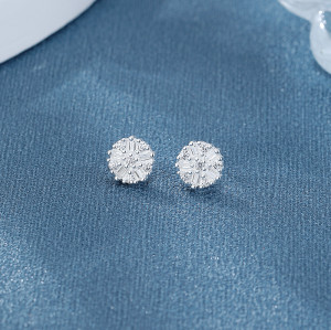 Venta al por mayor de pendientes de plata de ley 925 para mujer con diseño de margaritas