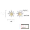 Venta al por mayor de pendientes de plata de ley 925 para mujer con diseño de girasol y circonita