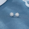 Venta al por mayor de pendientes de plata de ley 925 para mujer con diseño de girasol blanco y circonita