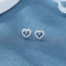 Wholesale 925 Sterling Silver Women's Stud Earrings Blue Heart Design Zirconia