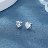 Venta al por mayor de pendientes de plata de ley 925 para mujer con diseño de corazón de circonita