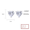 Venta al por mayor de pendientes de plata de ley 925 para mujer con diseño de corazón de circonita