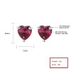 Venta al por mayor de pendientes de plata de ley 925 para mujer con diseño de corazón de circonita roja