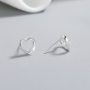 Pendientes de botón con forma de corazón de plata de ley 925 con circonita cúbica para mujer, joyería elegante al por mayor