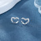 Heart 925 Sterling Silver Cubic Zirconia Women's Stud Earrings Wholesale Jewelry