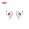 Circle Zircon&Heart 925 Sterling Silver Cubic Zirconia Women's Stud Earrings Wholesale Jewelry