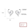 Pendientes de botón de plata de ley 925 con circonita cúbica y corazón de circonita blanca para mujer, joyería al por mayor